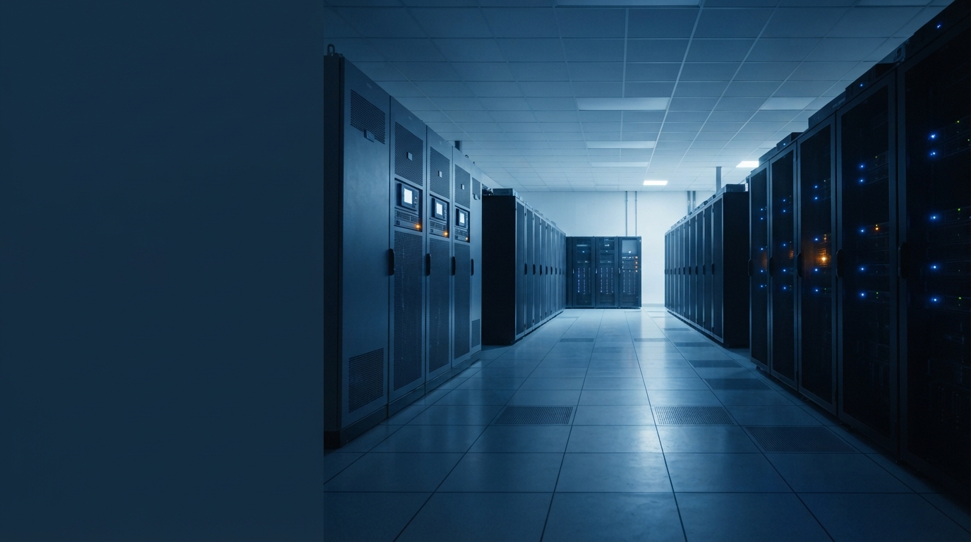 Enterprise server room with UPS cabinets maintained by Proactive Networks